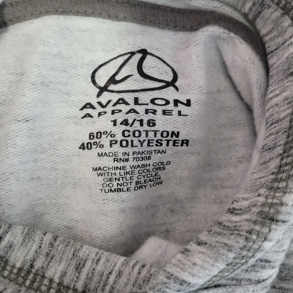 Avalon Apparel Youth Michigan's Upper Peninsula Gray Space Dye Hoodie Size 14/16